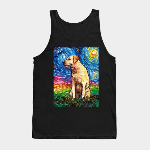 Yellow Labrador Night 2 Tank Top by sagittariusgallery